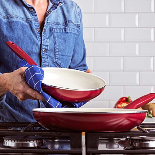 GreenPan Rio Healthy Ceramic Nonstick 8" and 10" Frying Pan Skillet Set