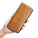 ProCase Galaxy S8 Genuine Leather Case, Vintage Wallet Folding Flip Case with Kickstand and Multiple Card Slots Magnetic Closure Protective Cover for Galaxy S8 -Brown