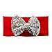 3pcs Christmas Bows Sequin Headwraps Baby Girl Headbands Set Bulk for Photograph Red White