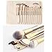 Ammiy Makeup Brush Set with Wood Handle, White Case (12-Pieces)