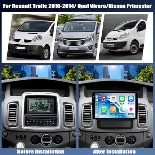 CAMECHO [4+128G] Android 15 Car Radio for Opel Vivaro A 87R/Renault Trafic 2/Nissan Primastar, Carplay Android Auto Wireless, 10" INCELL Screen Bluetooth 2 Din Radio Navi WiFi FM/RDS Mirror Link