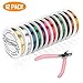 Blisstime 12 Rolls Jewelry Wire Craft Wire 26 Gauge Jewelry Beading Wire Tarnish Resistant Copper Wire for Jewelry Making Supplies with Needle Nose Pliers