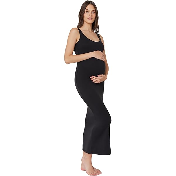 princess polly baby blue dress Camel Ribbed Sleeveless Side Slit Maternity Dress Small - Pinkblush