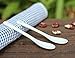 AWHOME White Porcelain Spoons Coffee, Tea, Yogurt and Ice-cream, Cutlery Fitting Ceramic Spoons 5 Inch Set of 10