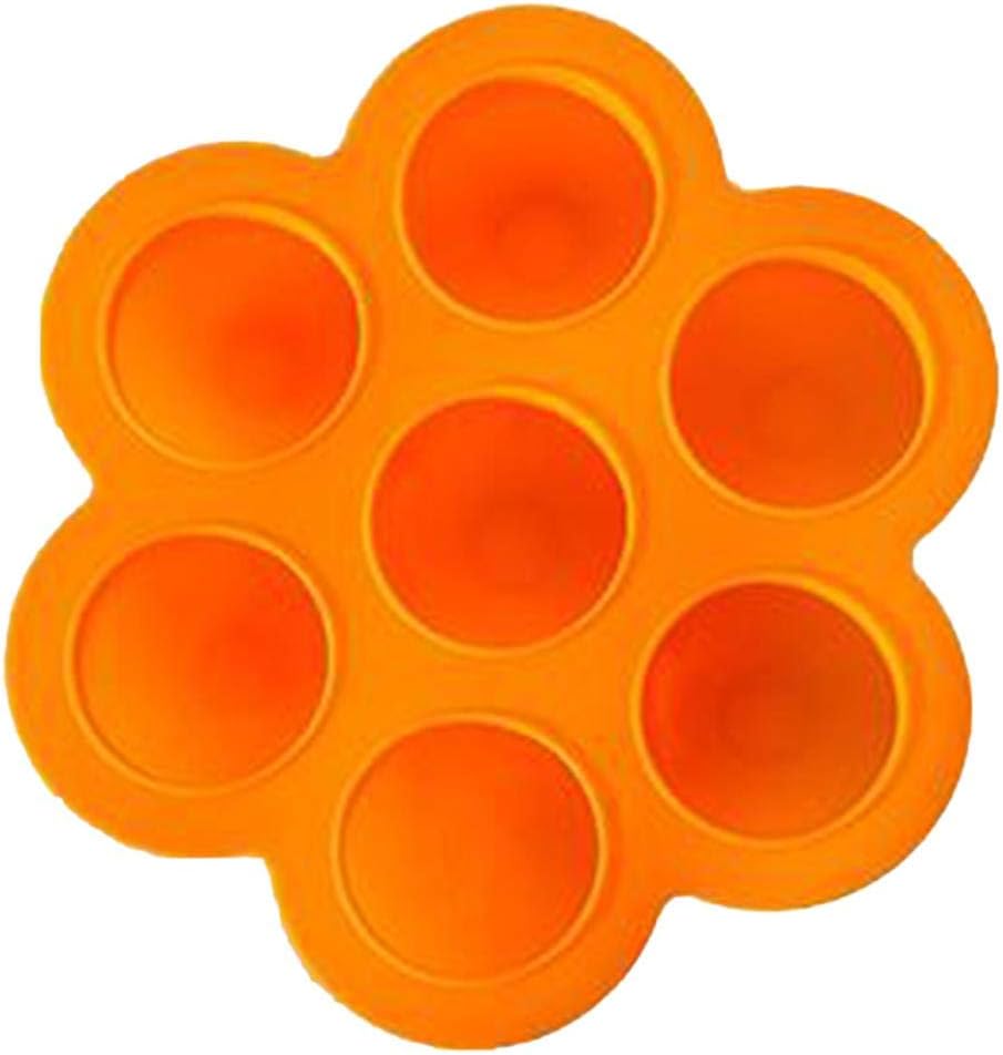 Wicemoon Silicone Ice Mould Ice Tray 7-Hole Food Supplement Box Ice Cream Mold Stick Ice Mold Orange16*3.5CM