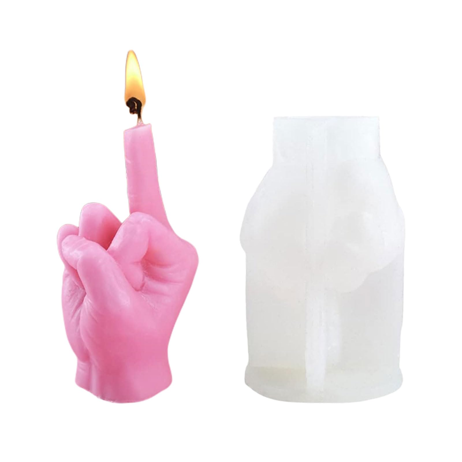 Middle Finger Candle Moulds,1PC 3D Hand Gesture Shaped Silicone Candle Molds for Candle Making,Epoxy Resin Casting Mould for DIY Candles Soap Gift Handmade Craft Ornaments Home Decor