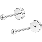 STJARNA 2mm 3mm 4mm Ball Titanium Earrings Flat Back Screw Stud Earrings Hypoallergenic Women Men Jewelry