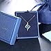 J.Rosée Necklace, Women's Blue Cubic Zirconia Twist Pendant Necklaces with 925 Sterling Silver Chain Jewelry Gifts with Packing