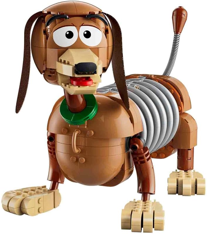 ǀ Disney and Pixar Toy Story: Slinky-Buchstützen - Bücherregal-Deko Bauset für Erwachsene - inkl. Woody Minifigur & Dackelfigur - Nostalgisches Geschenk für Fans - 43301