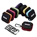 Meuxan 8-Pack Earbud Case Mini Storage Carrying Pouch with Carabiner for Earphone Headphone USB Cable Flash Drive, 8 Colors