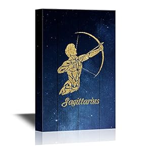 Constellation Canvas Wall Art - Sagittarius - Gallery Wrap Modern Home Art | Ready to Hang - 12x18 inches