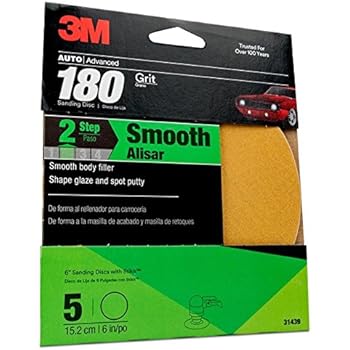 3M Sanding Disc with Stikit Attachment, 31439, 6 in, 180 grit, 5 discs per pack