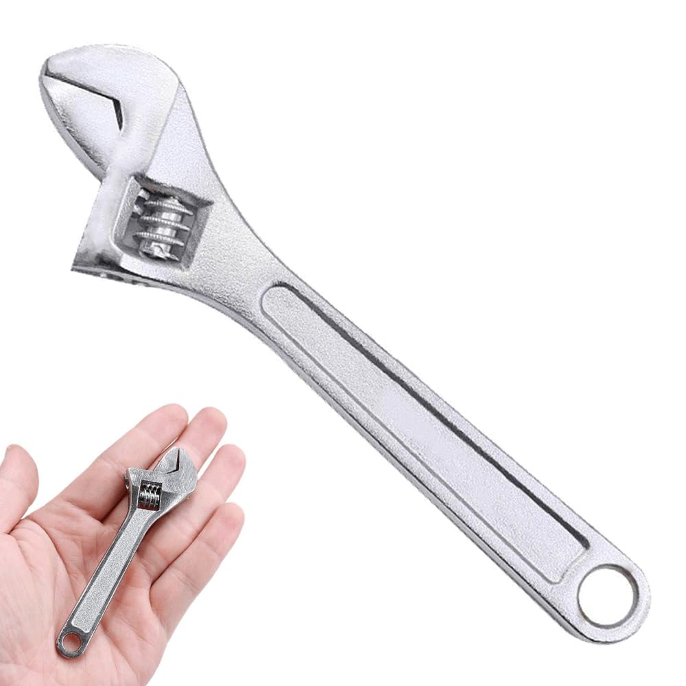 Pgirgyq Mini Adjustable Spanner 4 Inch Small Wrench Sliver Mini Metal Adjustable Wrench for Assembling Furniture Mechanics Plumbers DIY Small Equipment