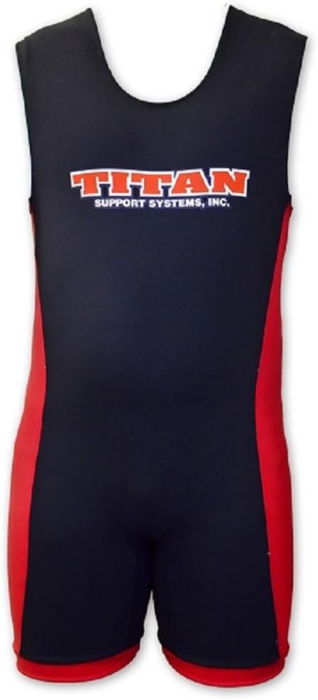 LiftingLarge Titan Triumph Powerlifting Singlet Black/Red IPF Legal RAW