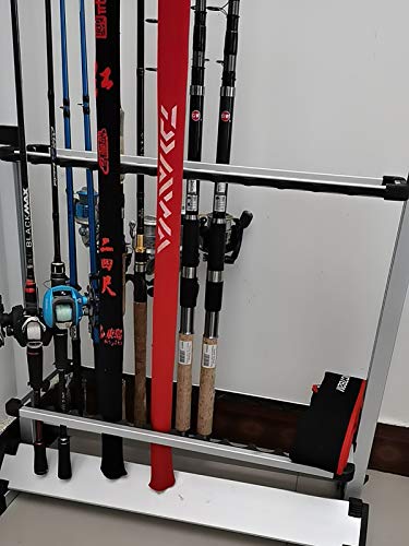 ZJMK Angelrutenhalter Angelrutenlager mit 24 Ruten, Garage/Fischerhütte/Lager/Wohnung Rutenhalter Organizer Display… – Bild 4