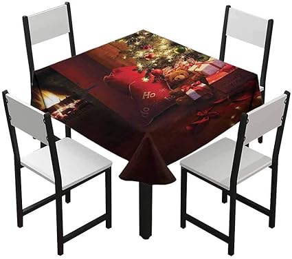 Amazon.com: Zara Henry Christmas Square Tablecloth Xmas Scene Celebrations with Tree and Gifts