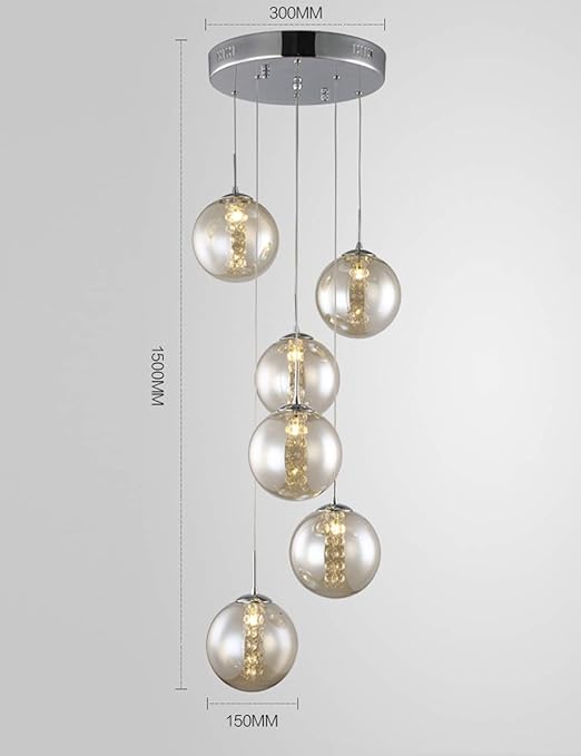 lámpara 30x150cm Araña de escalera larga moderna Dúplex Lámpara de sala