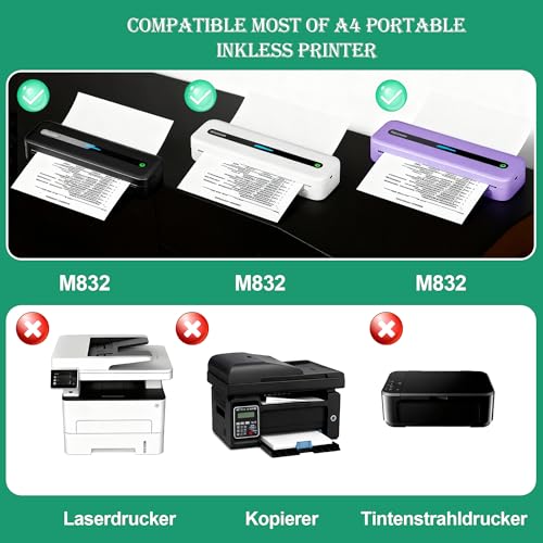 (5 Rolls) A4 Thermal Printer Paper (Approximately 116 Sheets), Folding Thermal Paper, Compatible with Most Thermal Printers, BPA-Free, Suitable for Documents, Websites and Photos