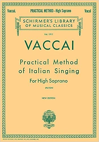 Practical Method Of Italian Singing For High Soprano Paton J Vaccai Nicola 9780793539086 Amazon Com Books