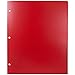 JAM Paper 2 Pocket 3 Hole Punched Plastic Presentation School Folder - Red - Sold Individually