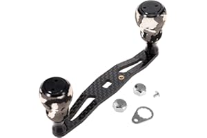 Lixada Carbon Fiber Fishing Reel Handle Baitcasting Trolling Reel Rocker Left Right Fishing Reel Crank Accessory