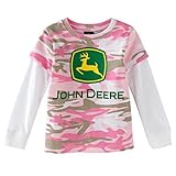 John Deere Baby Stuff John Deere Infant and Toddler Girls Hangdown T-Shirt Pink Camo