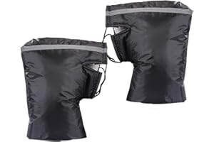 HAOZAIKEJI Universal Motorcycle Snowmobile Scooter Thermal Gloves - Windproof, Thicken Handlebar Muffs