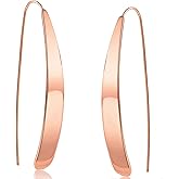 14K Gold Plated Bar Earrings for Women - Long Thread Dangle Earrings - Threader Drop Earrings - Hypoallergenic and Safe for Sensitive Ears