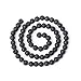 Qiwan Natural String of Jewellery Stones, Round Loose Beads for DIY Jewelry Making, 1 Strand/15 Inches (Black Lava Stone Gemstone, 6mm)