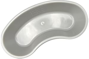 Graduated 500 ml Kidney Shaped Plastic Emesis Basins, Grey (Pack of 12)