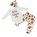 Puseky Newborn Baby Boy Girl Long Sleeve Romper+Pants+Hat Comics Clothes Outfits