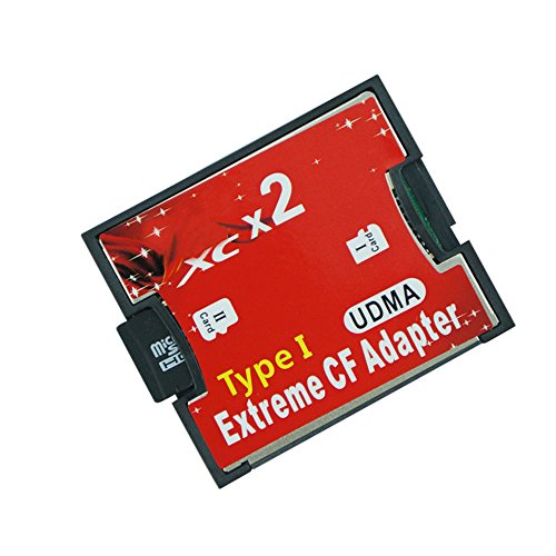 Adventurers Two more Dual Port Slot TF Micro SD SDHC to Type I Compact Flash Card CF Reader Adapter for Nikon Cannon Camera (Dual TF port-CF Adapter) - Thumbnail 4