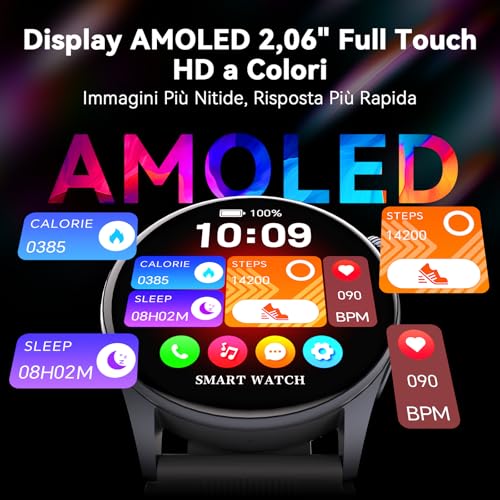 iSo Tech AMOLED Smart Watch for Men and Women with Blood Pressure and ECG, 1.56 Inches Smart Health Watch with Air Pump and Airbag, 24/7 Heart Rate Monitor Sleep SpO₂ Temperature HRV and Stress