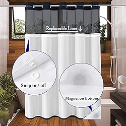 Gibelle Long Shower Curtain 72x80, Waffle Weave