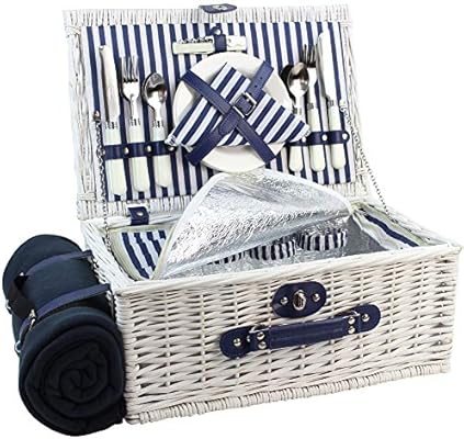 picnic basket with insulated cooler