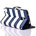 Sannysis Stripes Anchor Rudder Wallet Case For Samsung Galaxy Note 4 (Blue)