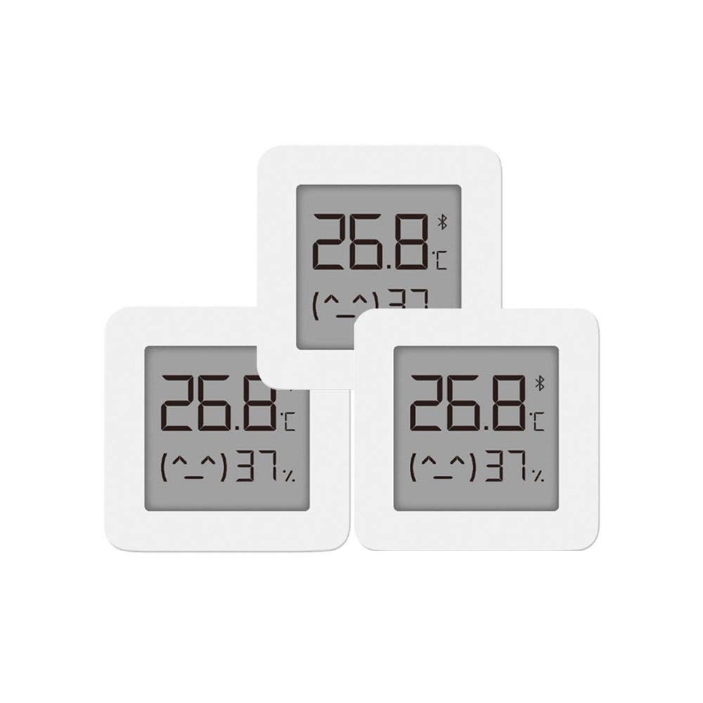 Dewanxin Bluetooth Temperature Humidity 2 Wireless Smart Electric Digital Thermometer Sensor, 3 pack, Tabletop, for Mijia app, Home, Flower House, Kitchen