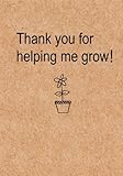 Thank you for helping me grow: Journal, Teacher Appreciation Gift Notebook with simple brown cover - by LOL Journals