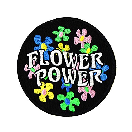 Flower Power Daisy Hippie Embroidered Iron On Patch