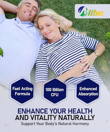 Allbe Probiotics for Men & Womens - 100 Billion CFU with 11 Strains, Lactobacillus, Acidophilus and L. Gasseri - Support Gut Health, Digestion, Weight Management and Bloating Relief - Pack of 2, 1 Per Day