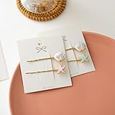 Starfish Beach Bobby Pins for Women Girls Pearl Shell Hair Clips for Teen Girls Mermaid Seashell Hair Clip for Summer Hair Barrettes for Little Girls (4 Pcs Pink and Blue)