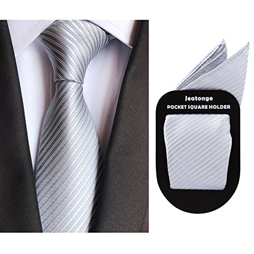 Lot 6 Pcs Mens Ties and 6 Free Matching Pocket Squares, Men's Classic Tie Necktie Woven Jacquard Neck Ties Gift box packing (6+6 style 02)