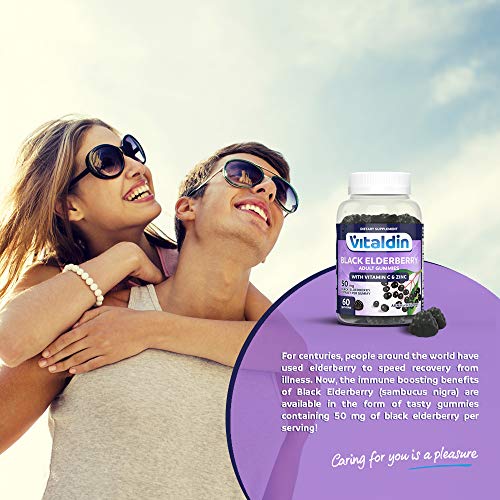 VITALDIN Black Elderberry Adult Gummies Immune Support Gummy with