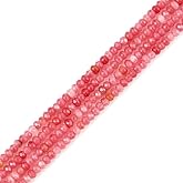 Adabele 13.5 Inch Natural Rhodochrosite Red Quartz Healing Gemstone 3mm Small Tiny Faceted Rondelle Spacer Loose Stone Beads (135-145pcs) for Jewelry Making GH2R-2