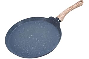 Maifan Stone Frying Pan Cookware Wooden Handle for Daily Cooking and Outdoor Camping Kitchen Tool Family Cooking Pan