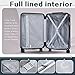 Coolife Luggage Suitcase PC+ABS with TSA Lock Spinner Carry on Hardshell Lightweight 20in 24in 28in (grey, L(28IN))