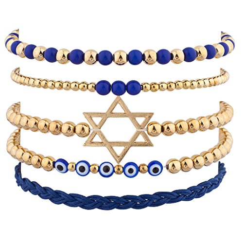 Lux Accessories Goldtone Jewish Hanukkah Arm Candy Set (5PC)