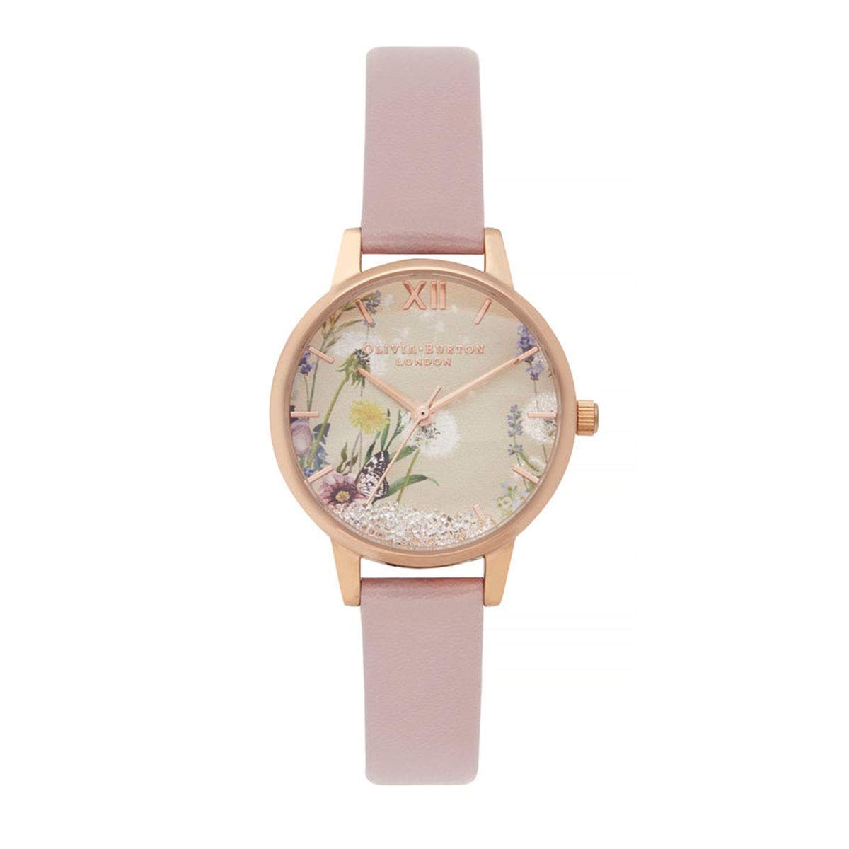 Olivia Burton Analogue Quartz Watch for women with Pink Vegan leather strap - OB16SG04