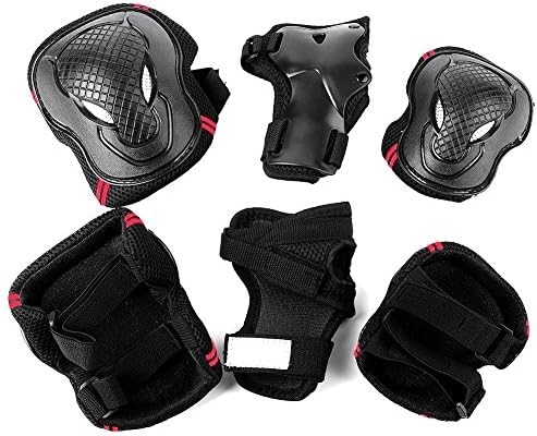releeder 6 in 1 Thicken Multi Sports Safety Protection Kids Elbow Knee Wrist Protective Gear Pads Safety Gear Pad Guard for Roller Cycling Hoverboard Skateboard Soft and Comfortable