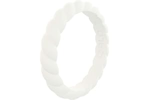 QALO Women's Rubber Silicone Ring, Stackable Twist Rubber Wedding Band, Breathable, Durable Engagement Silicone Ring, 3.3mm Wide 2mm Thick, Multi Colors